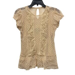 INC International Concepts Women's Med Floral Lace Top Y2K Clean Girl Fairycore